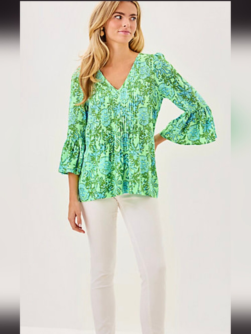 Lilly Pulitzer Danika Tunic Top In Cool Mint Catchin Rays